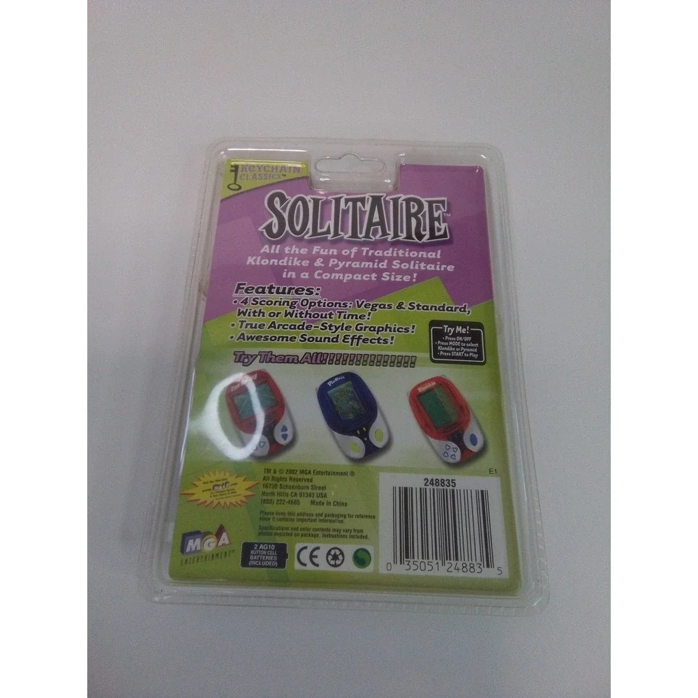 MGA Keychain Classics Solitaire Handheld Electronic Game 2002 Sealed